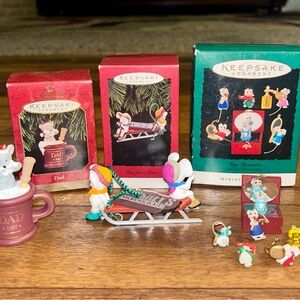 Hallmark • 3 Boxes • Tiny Mouse Treasures/ Time For A Treat/ Dad • Ornaments